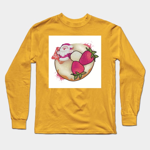 merry christmas donut Long Sleeve T-Shirt by Douwannart